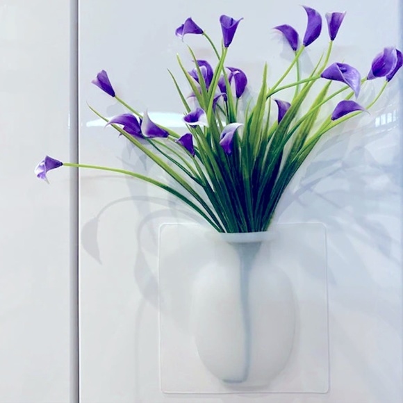 🆕 StickiVASE SELF ADHESIVE VASE Holds Water & Flowers - Hang on Walls + Windows - Picture 8 of 12